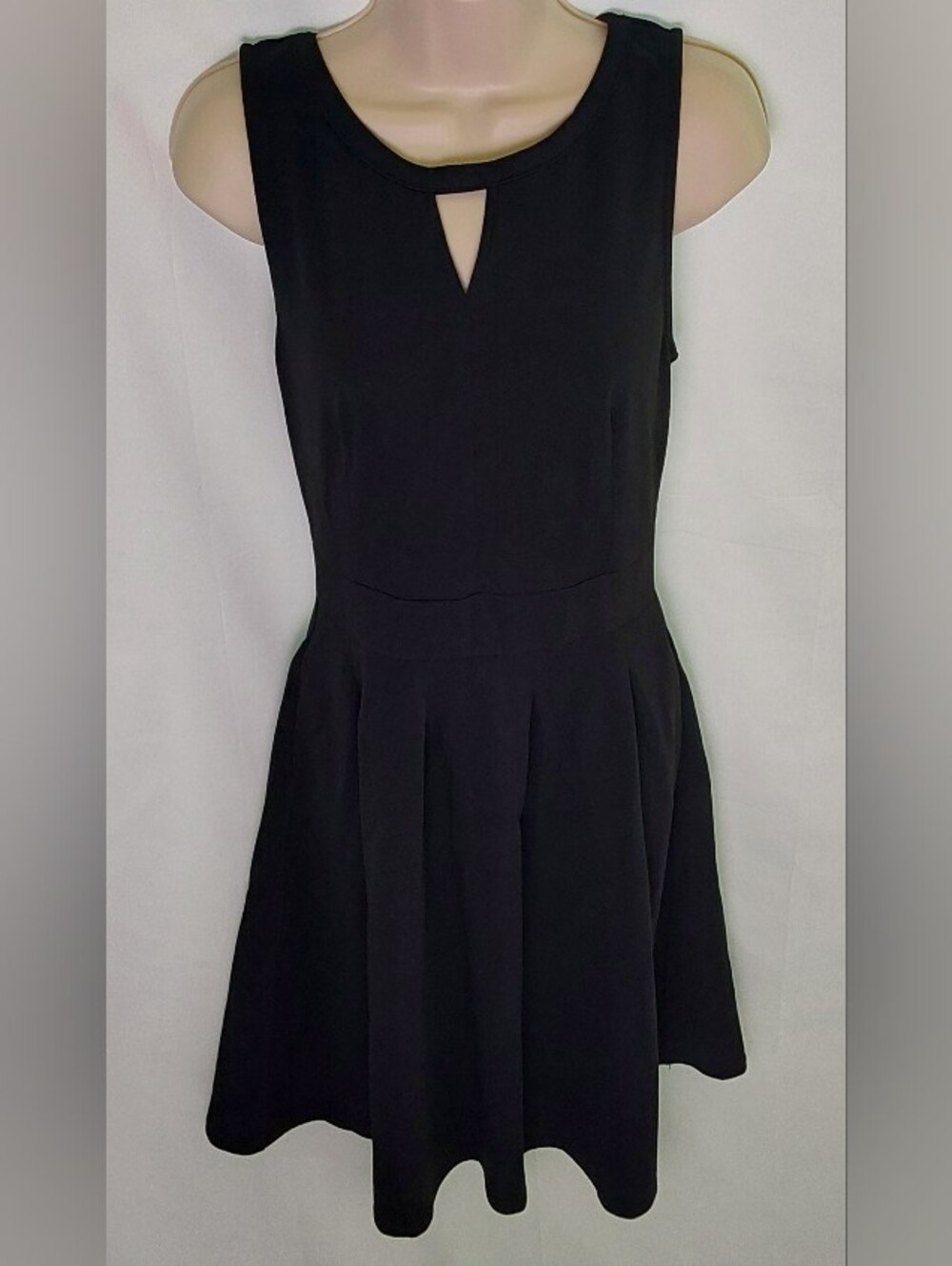 Women's Black Sleeveless Fit-and-Flare Mini Dress